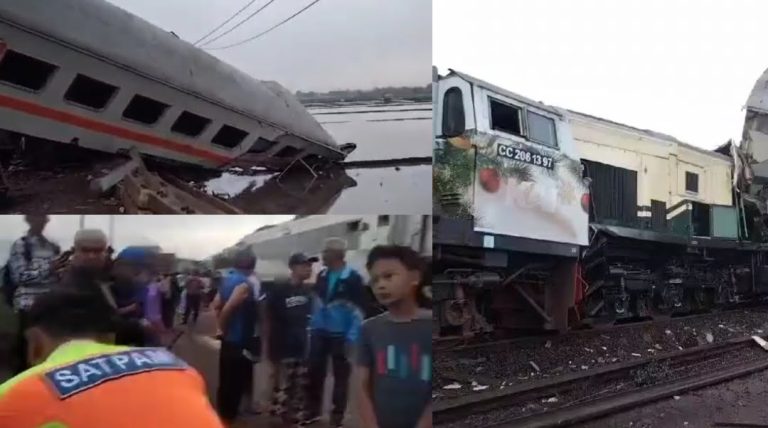 Terjadi Musibah Kecelakaan Tabrakan Melibatkan Dua Kereta Api di Cicalengka, Bandung