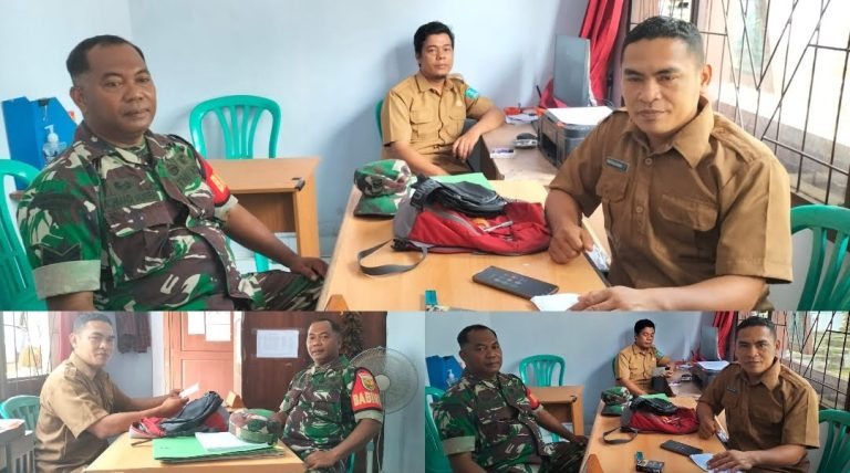 Anggota Koramil 413-01/Sungailiat Melaksanakan Komsos bersama Aparatur Desa