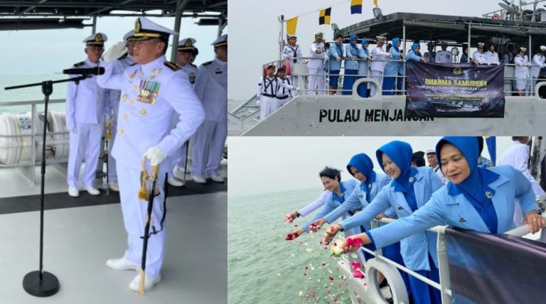 Mengenang Pertempuran Arafuru Pahlawan Jos Soedarso, Danlanal Semarang Laksanakan Tabur Bunga.