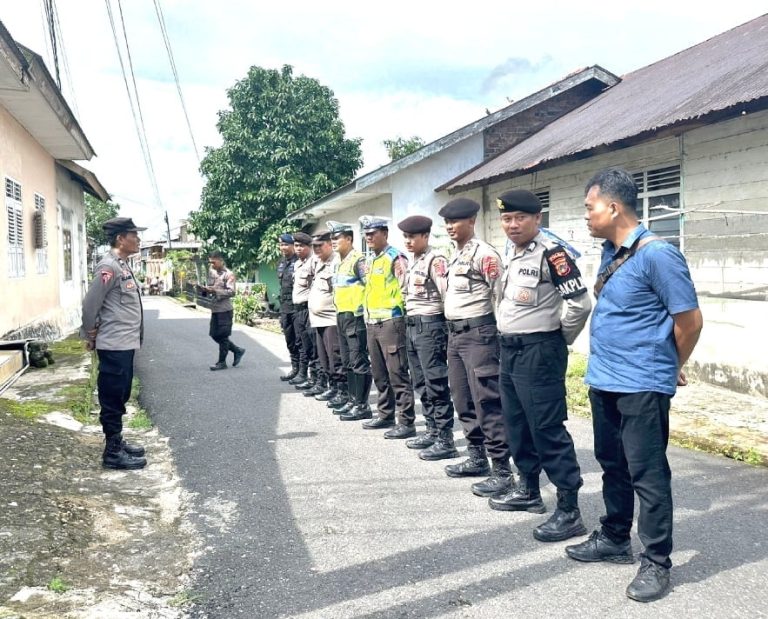 Ciptakan Rasa Aman, Personel OMB Polsek Pangkalanbaru, Laksanakan Pengamanan Kampanye