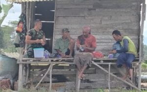 Babinsa Koramil 413-09/Pangkalanbaru Bantu Petani Tanam Padi Sawah Namang