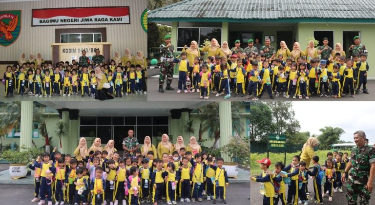 Sebanyak 50 anak TK Ababil School House Berkunjung Ke Kodim 0413/Bangka