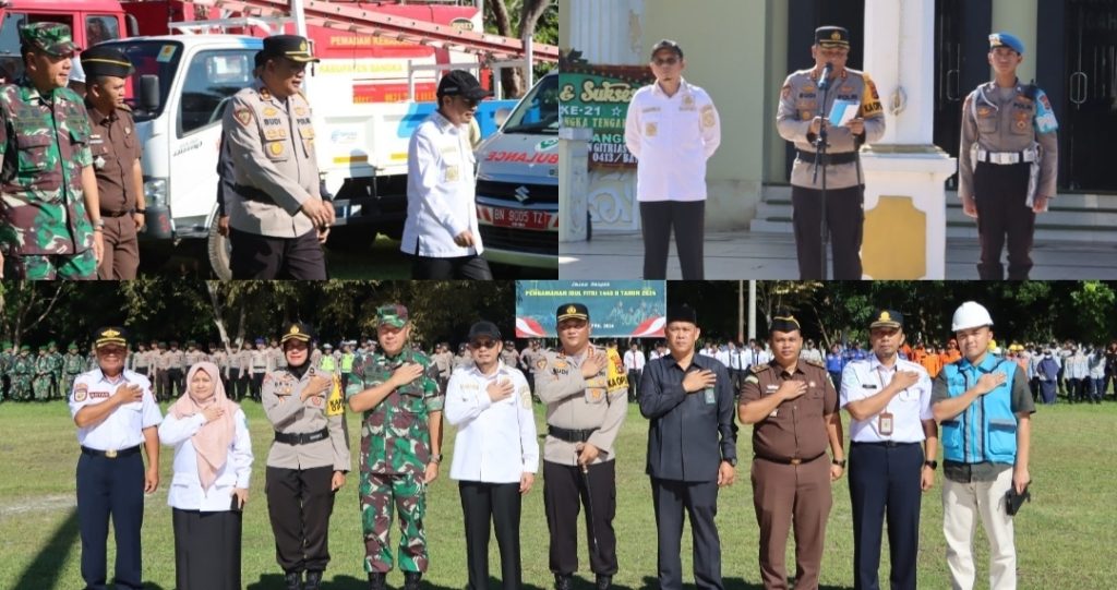 Jelang Idul Fitri, Kapolres Bangka Tengah Pimpin Apel Gelar Pasukan di Halaman Kantor Bupati