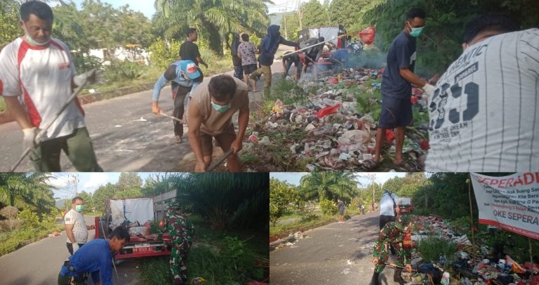 Babinsa Koramil 0413-01/Sungailiat Laksanakan Gotong Royong Jumat Bersih Bersama warga