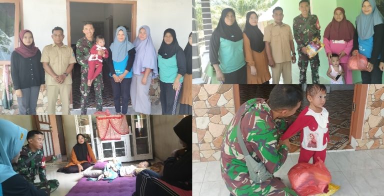 Dukung Program Pemerintah, Anggota Koramil Belinyu Turun Langsung Bagikan Paket Stunting dan Disabilitas