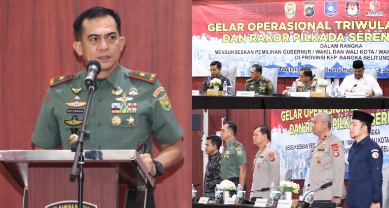 Danrem 045/Gaya Hadiri Rakor Pilkada Serentak tahun 2024 yang Digelar Polda Babel