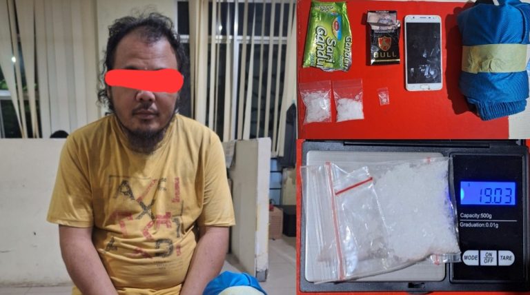 Tim Sat Resnarkoba Polresta Pangkalpinang Berhasil Membekuk Pelaku Simpan Sabu 19,03 gram