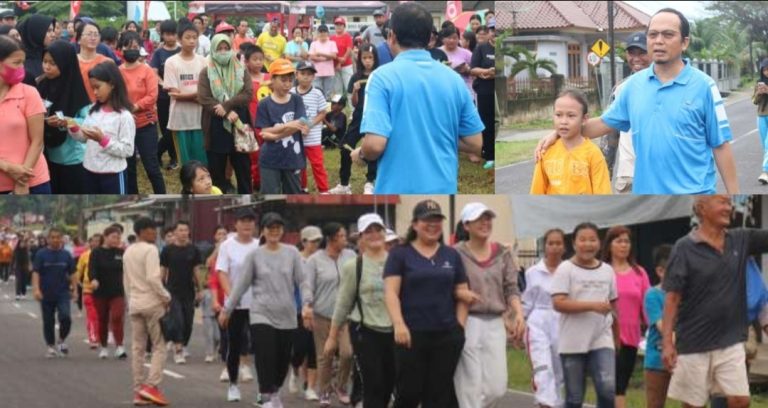 Ribuan Masyarakat Padati Lapangan Sepak Bola Benteng, Ikuti Jalan Sehat Bersama Bupati Bangka Tengah