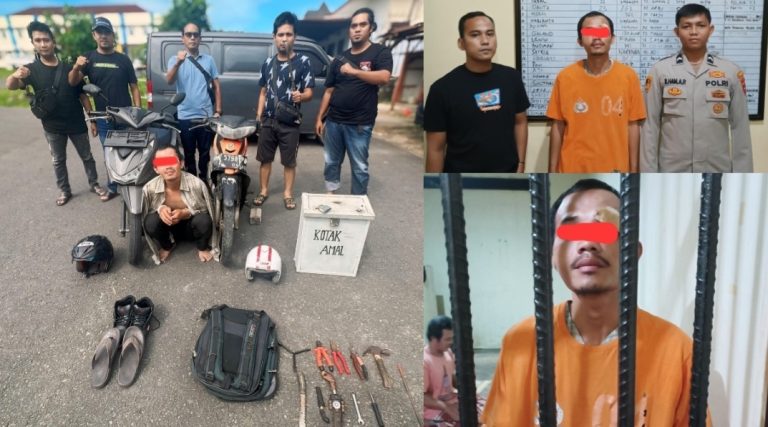 Seorang Pria Gasak Kotak Amal Masjid dan 2 Unit Motor, Akhirnya Mendekam di Jeruji Besi