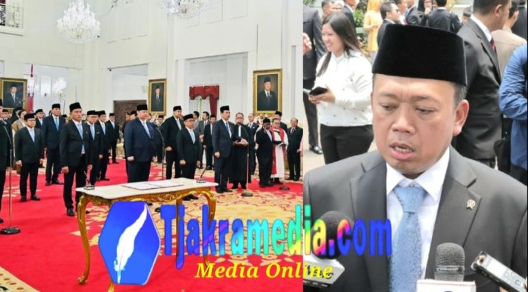 Presiden Prabowo Subianto Lantik Yusron Wahid sebagai Menteri ATR/Kepala BPN di Istana Negara