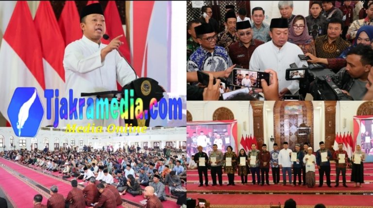 Serahkan 1.334 Sertipikat se-Banten, Menteri Nusron Komitmen Tingkatkan Sertipikasi Tanah Wakaf dan Rumah Ibadah