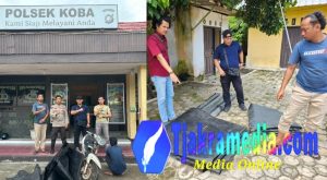 Tim Opsnal Polsek Koba Bekuk Pencuri Karpet Tambak Udang, Pelaku Beraksi Dini Hari